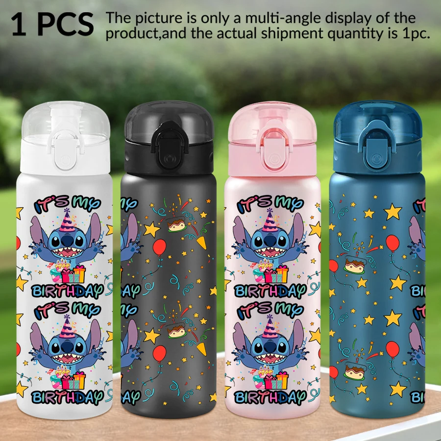 

1Pc Disney Stitch Party Pattern 26oz Plastic Water Bottle Outdoor Sports Water Cup Birthday/Homecoming Gift