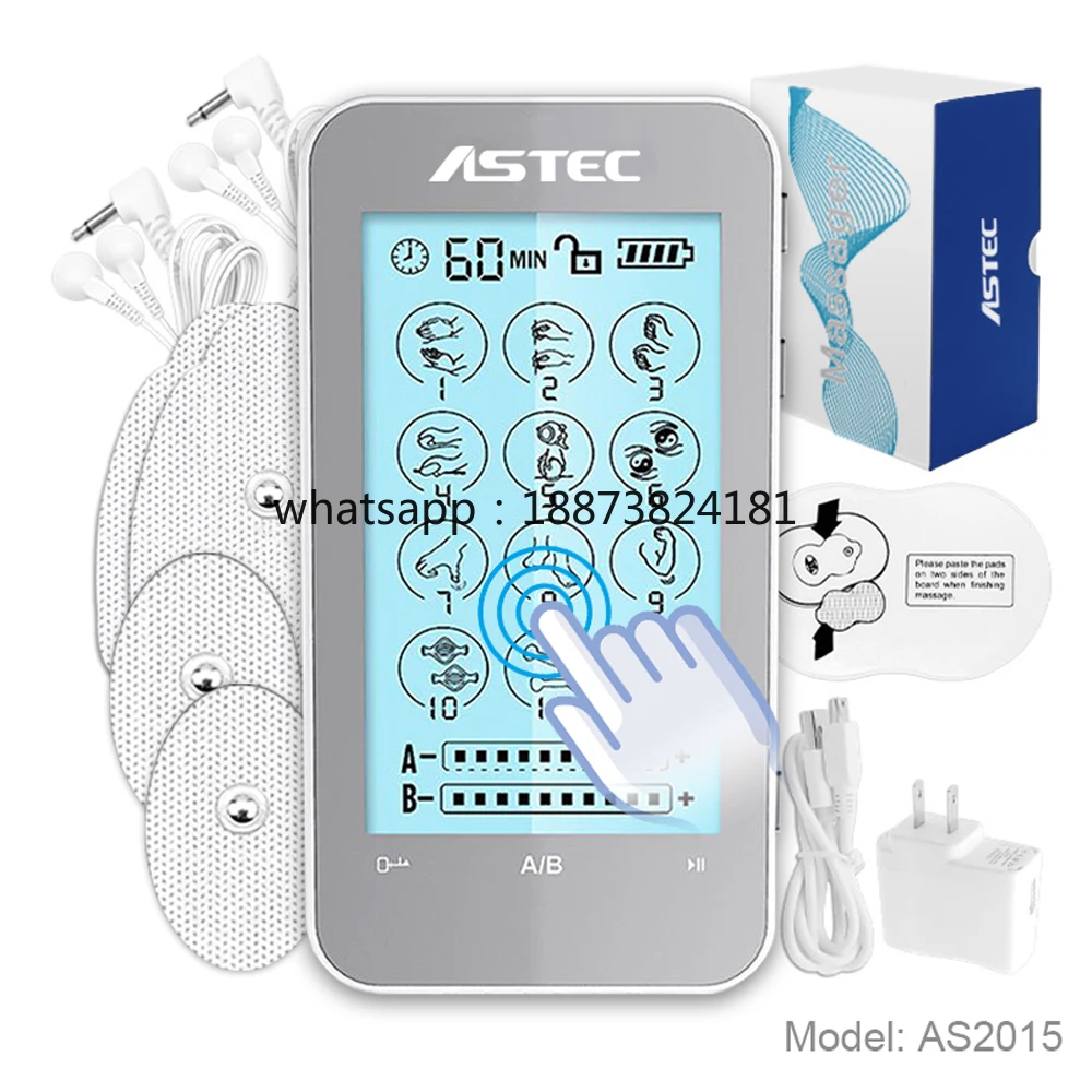 Touch Screen Back Pain Physical Therapy Tens Electrodes Massage Unit Muscle Stimulator  fast shipping