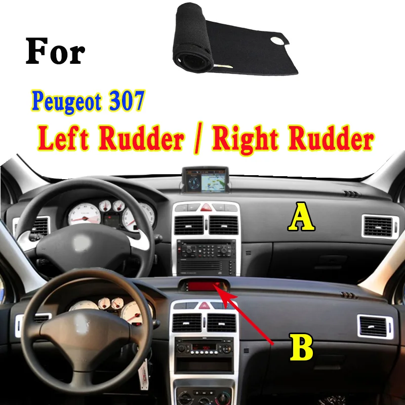 

For Peugeot 307 180 3A 3C Car-Styling Dashmat Dashboard Cover Instrument Panel Insulation Protective Pad