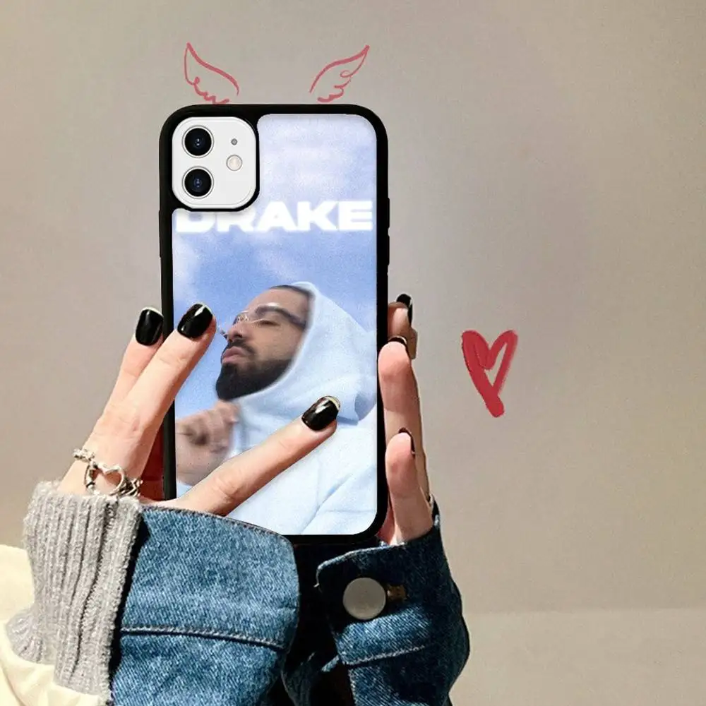 Capa de Telefone Singer Rapper D-Drake para iPhone 16 Pro Max 15 14 Plus 14 13 12 11 17, Capa Traseira em PC+TPU
