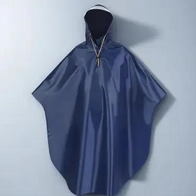 

Mens Womens Cycling Bike Raincoat Hooded Rain Cape Poncho Navy Blue Short Back Waterproof Windproof Scooter Cover Mobility