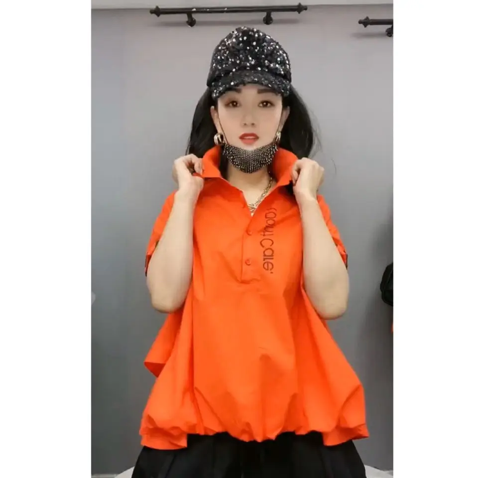 プリントシャツルーズファッションデザイン夏新作トップ