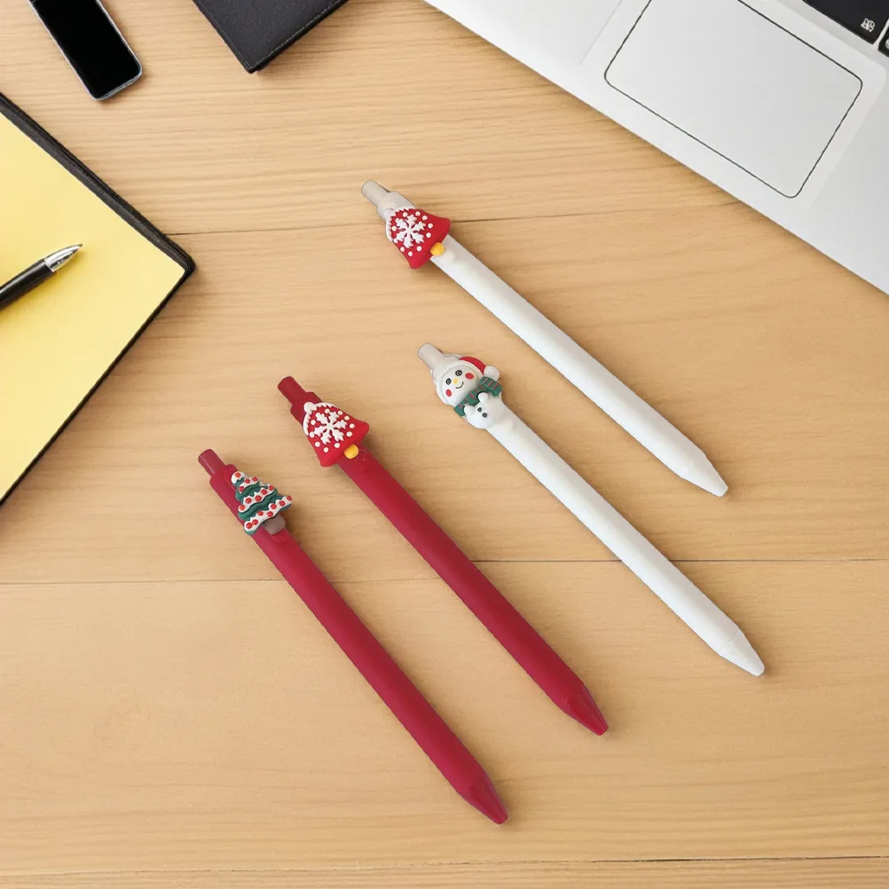 

10Pcs Christmas Neutral Pens Cute Cartoon Santa Claus Xmas Tree Design Holiday Ink Pens Set for Kids School Office DIY Craft