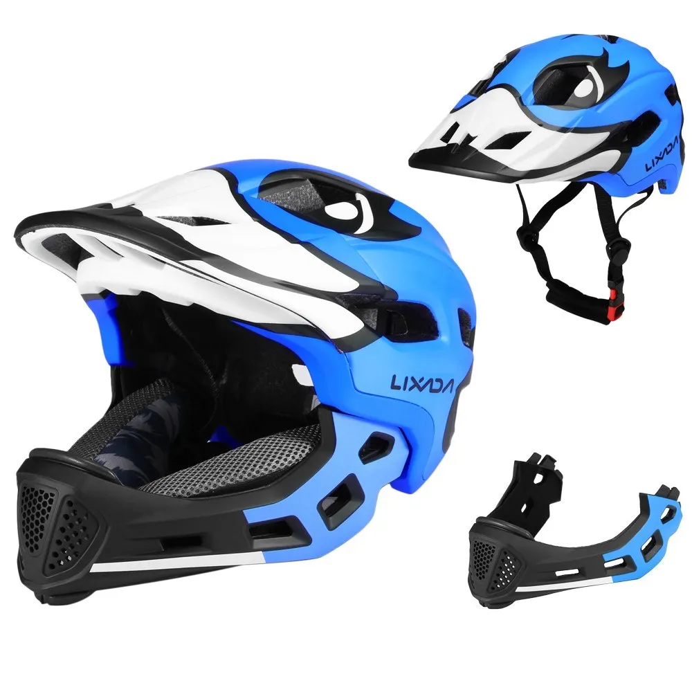 

Children's detachable full face helmet for sports safety, used for cycling, skateboarding, and roller skating