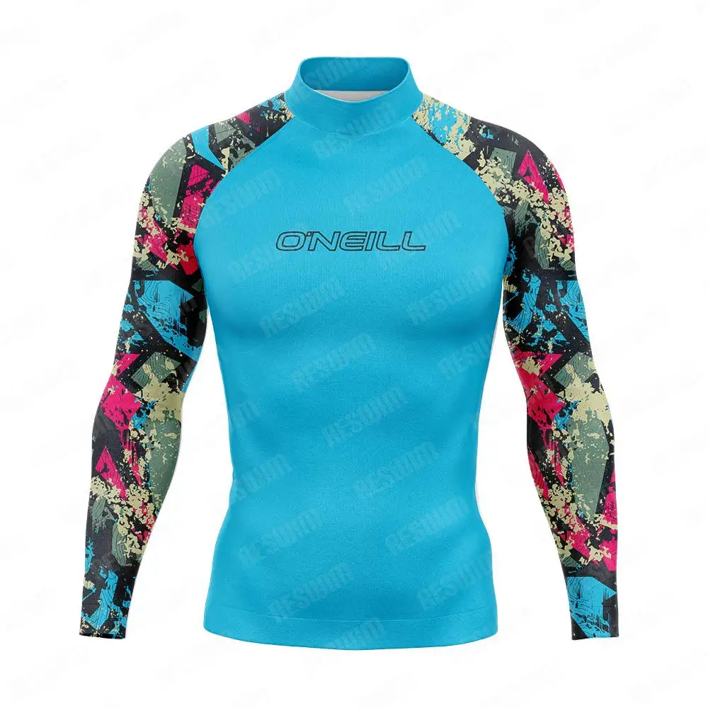 Men's Rash Guards Swimsuit Surfing Suit Swimwear Long Sleeve Swim T-shirt UPF 50+ Swimming Tight Diving Surf T-Shirt Gym Clothes