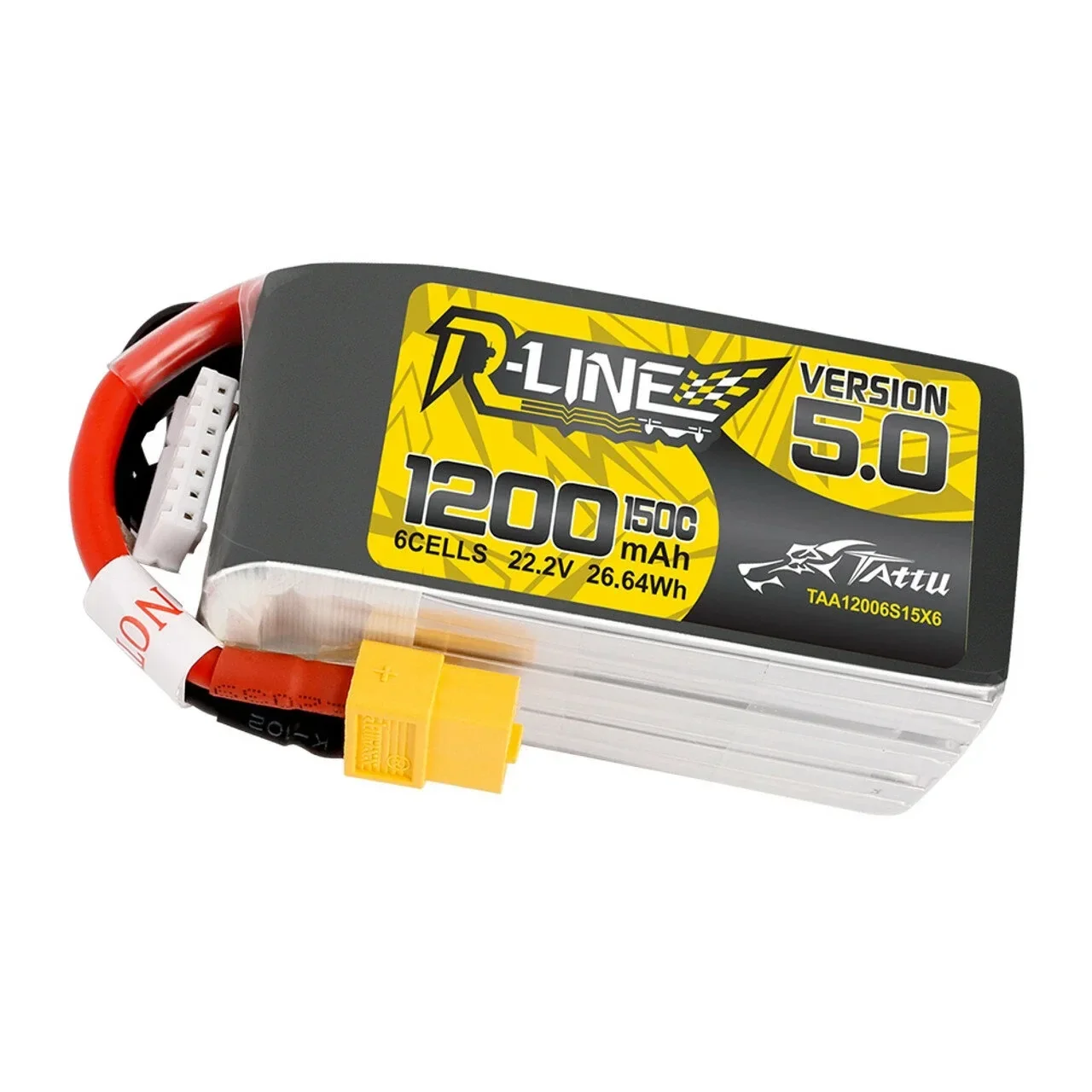 TATTU R-Line Version 5.0 22.2V 1200mAh 150C 6S LiPo Battery XT60 Plug for RC Drone