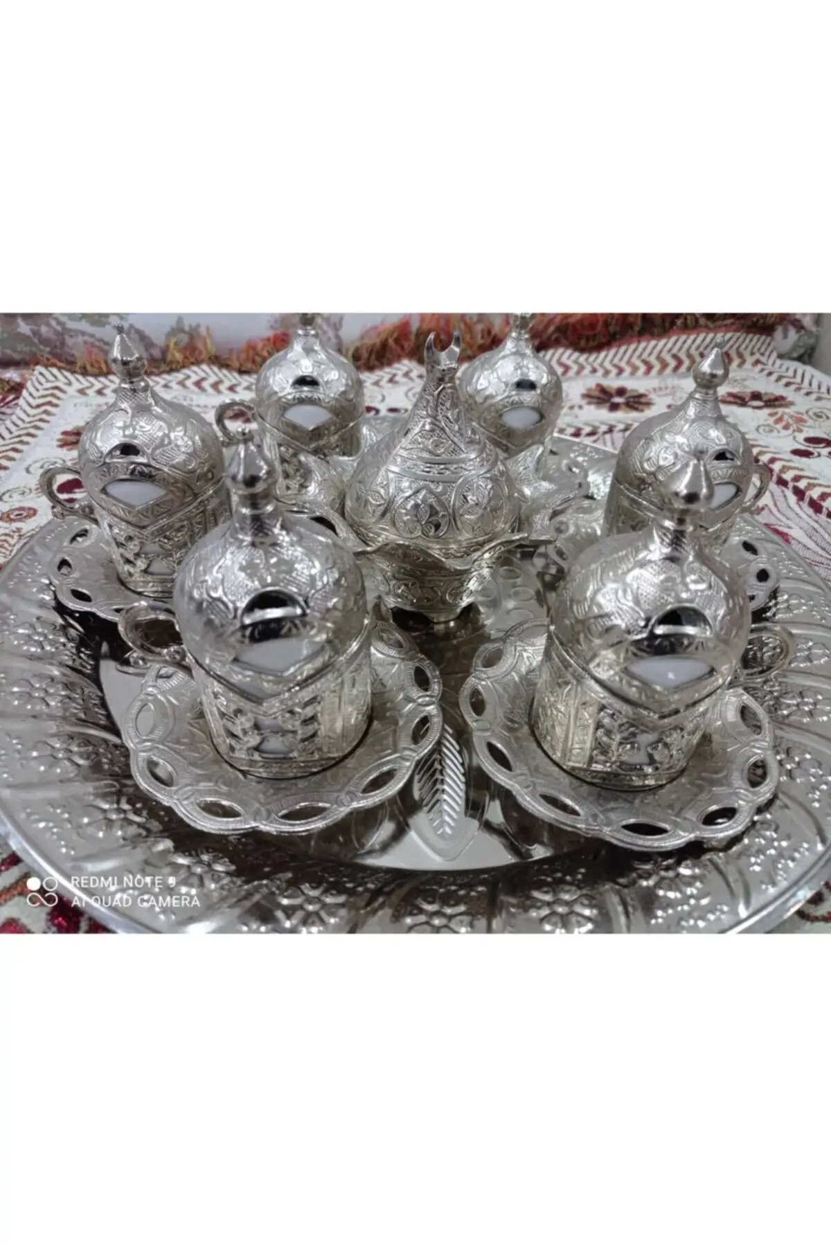 DOLBOVI 6 Personality Silver-Copper Seljuk Patterned Turkish coffee cup Pad Tray Pattern handmade espresso cup