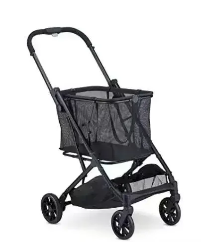 Shopping Trolley Go Cart Four Wheels Easy Folding Shopping Cart With Large Storage Basket