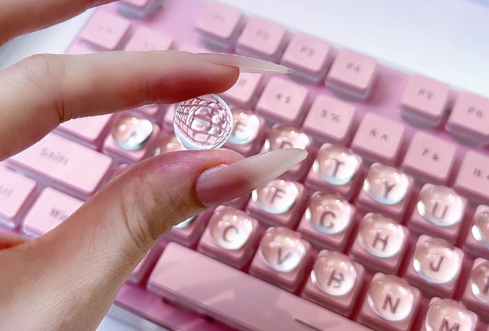 Soft Keyboard Raised Stickers Ergonomic Key Cap Pad For Girls With Long Manicure