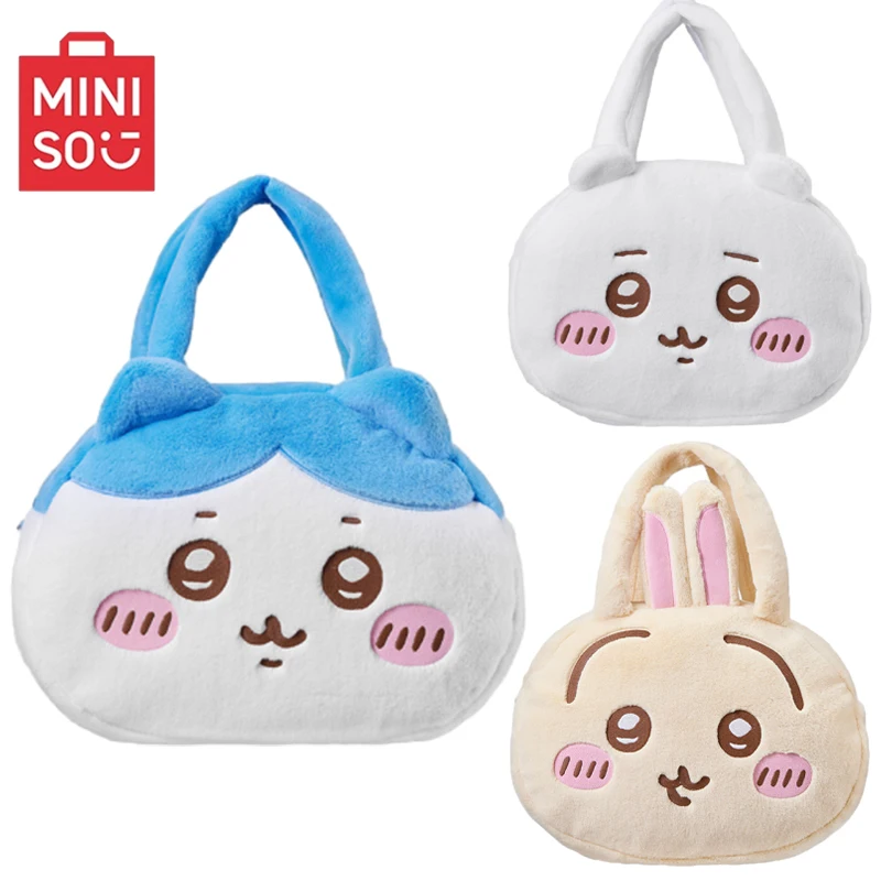 

Miniso Original 2024 New Fashion Chiikawas Usagis Hachiwares Kawaii Plush Handbag Girl Portable Large Capacity Tote Bag Gift Toy