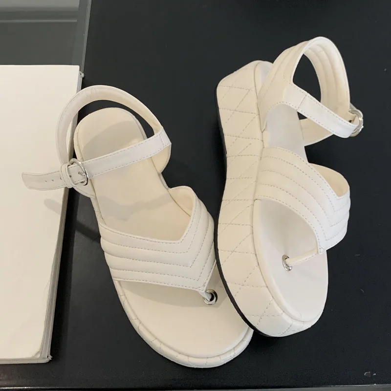 

Женские сандалии Eilyken с круглым носком, на массивной платформе, на танкетке, модные туфли на толстом каблуке с пряжкой и ремешком, Zapatos De Mujer