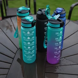 1 Liter Water Bottle Motivational Sport Water Bottle Leakproof Bottles Drinking Outdoor Travel Gym Fitness Jugs for Kitchen Cups