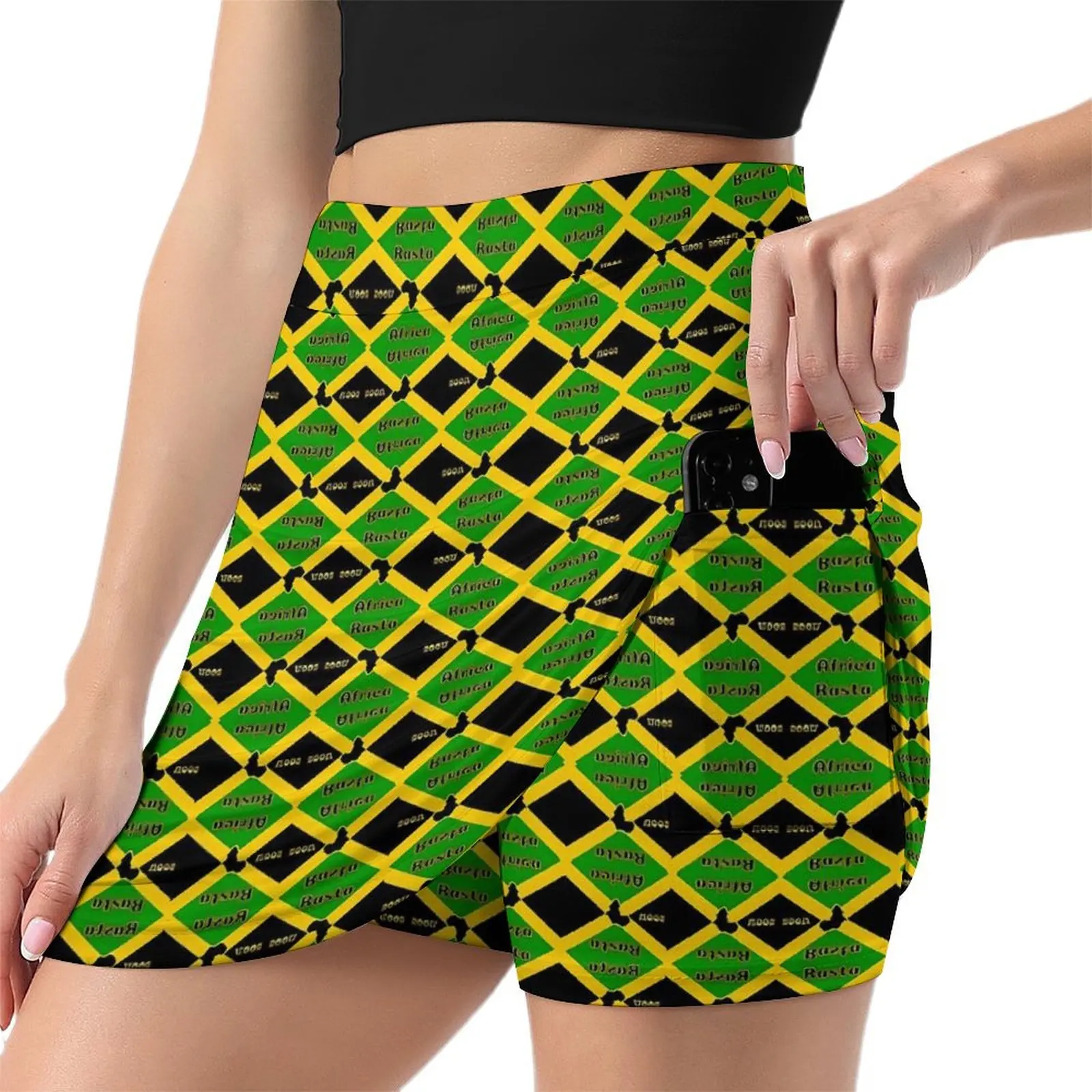 Jamaica Flag Skirt Summer Jamaica National Day Y2K Casual A-line Skirts Retro Mini Skirt Female Printed Big Size Clothes