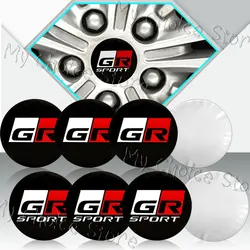 4pcs 56mm Car Decor GR Sport Logo Wheel Hub Caps Center Cover Sticker For Toyota Corolla Yaris Camry Prius Rav4 Accessories