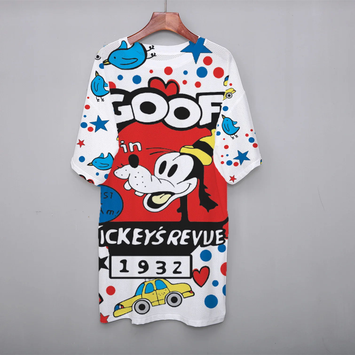 Goofy Nightdress Women\'s Summer Disney Pajamas Sports Leisure Homewear Sleeping Clothing Cartoon Printing Mesh Quick Dry Dress