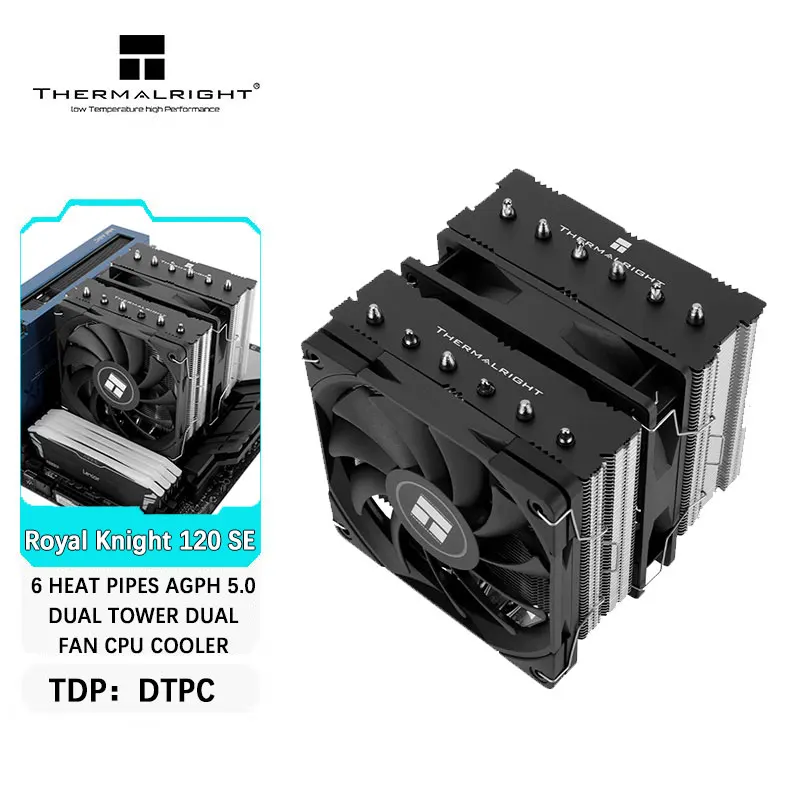 

Thermalright Royal Knight 120 SE 6 Heat Dual Tower Dual Fan CPU Radiator Air Cooler AGHP GEN 5.0 for LGA1851 17XX AMD AM4 AM5