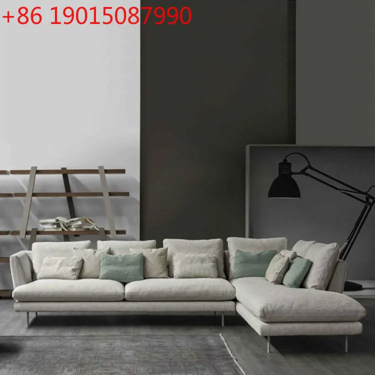 

Маленькая и средняя квартира, современная гостиная, угловая комбинация, итальянский минималистичный диван, латексная мебель из скандинавской ткани