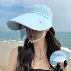 Nuove donne retrattili con coulisse visiera femminile estate sole vuoto cappelli a cilindro equitazione sport all'aria aperta berretto anti-uv cappello da spiaggia berretti da pesca