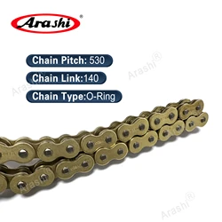 Arashi 530 Pitch 140 Link O-Ring Chain Motor Drive Chain Sprocket Heavy-Duty Connecting Link For HONDA SUZUKI YAMAHA KAWASAKI