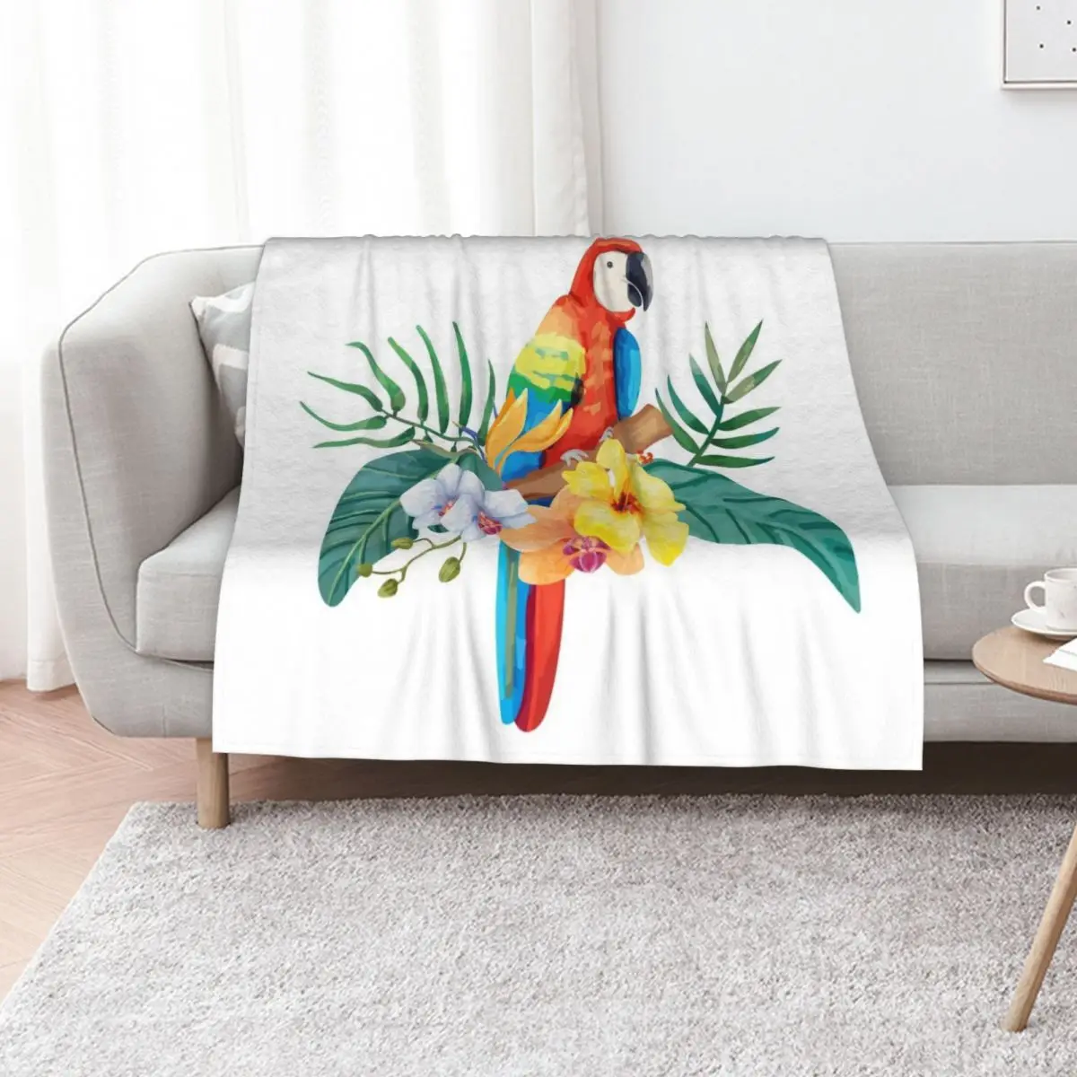 Tropical Parrot Throw Blanket christmas decoration cosplay anime Multi-Purpose blankets and throws Luxury Brand Nap Blankets