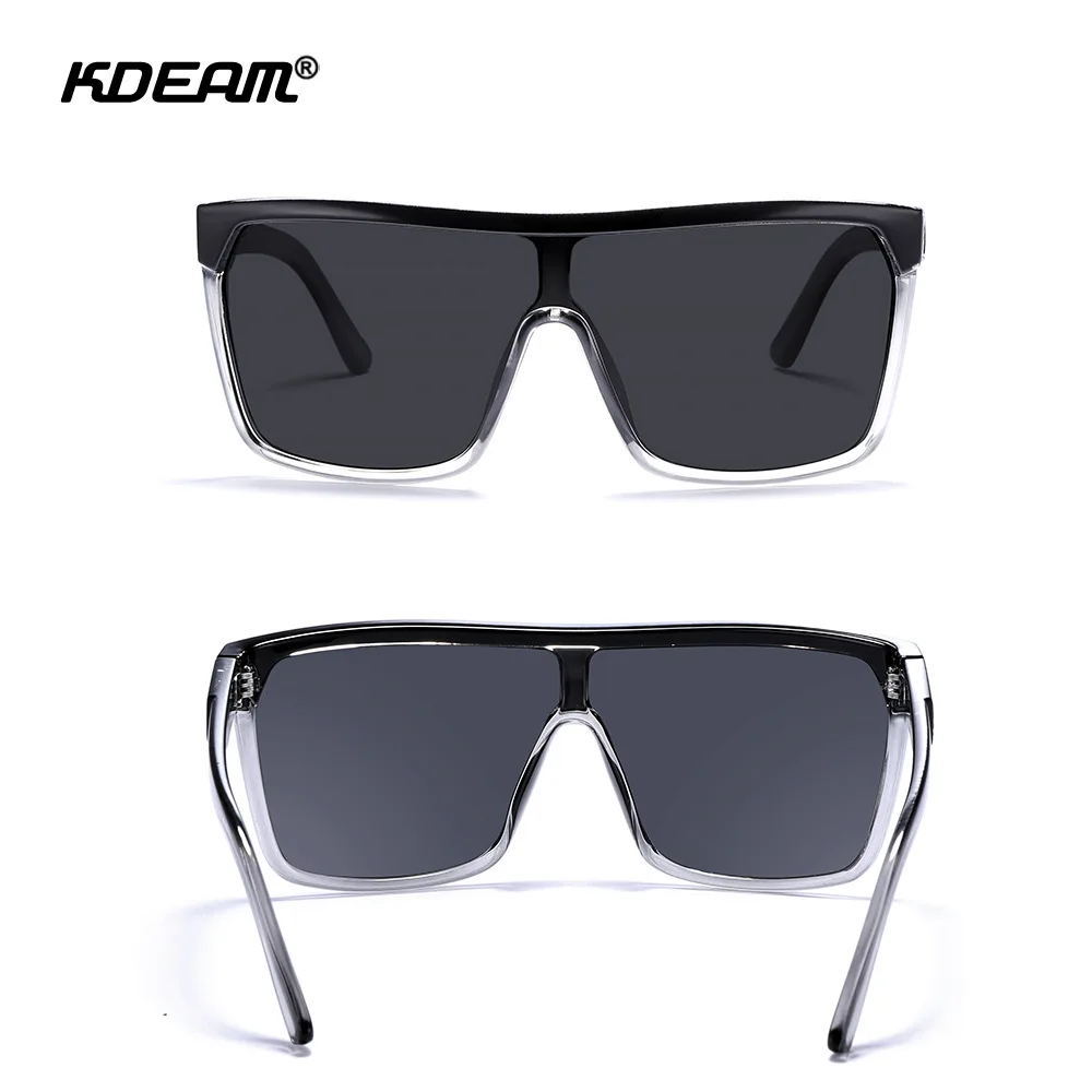 KDEAM Windproof Polarized Sunglasses Men Women Integrated Lens Square Sport Glasses Brand Outdoor Cycling Goggles Driving Shades