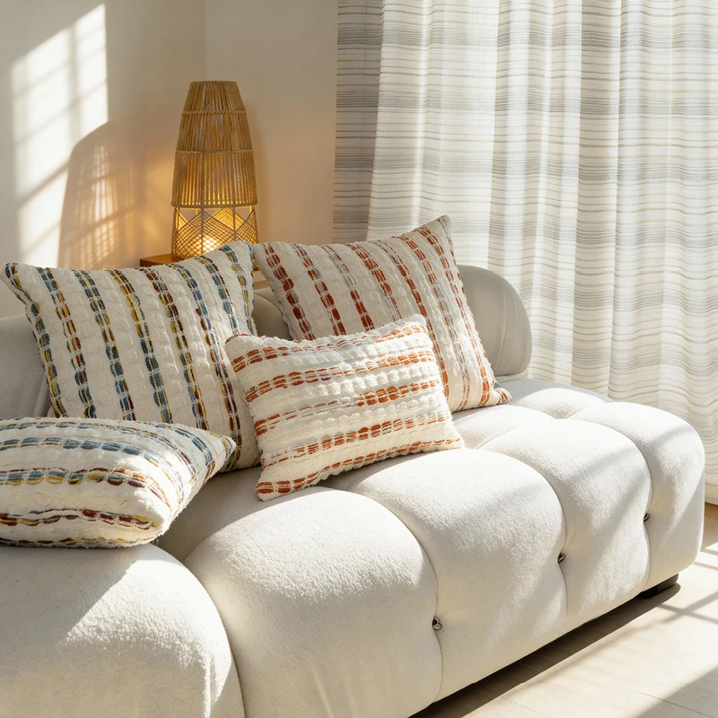 

Подушка BLT Premium из смесовой ткани: хлопок и лен, для виллы, гостиной, офиса, мягкая плюшевая квадратная декоративная подушка