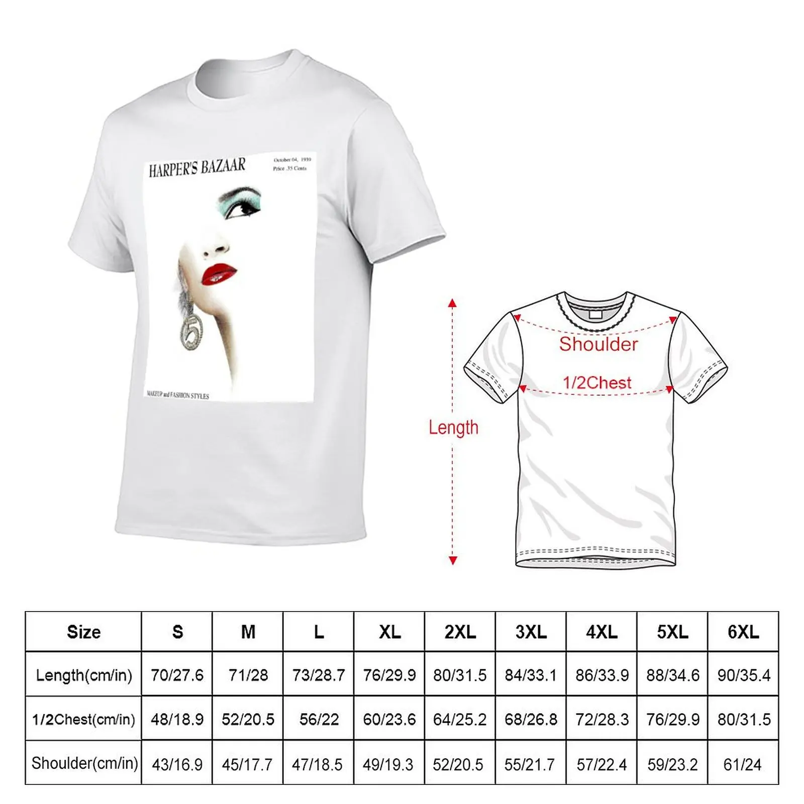 Magazine Makeup : Advertising BAZAAR man shirts Vintage Print cotton 100% 1939 HARPERS t T-Shirt