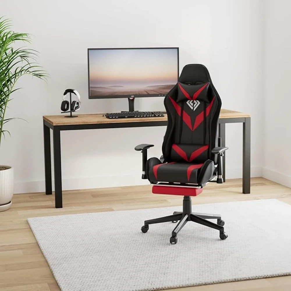 Office Chair with Bluetooth Speaker and LED Light Ergonomic Gaming Chair with Massage Function Computer Desk Chair