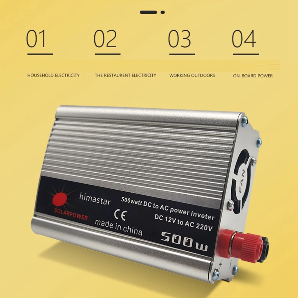 Car Inverter 12V 220V Auto Inverter Cigarette- Lighter Plug Power-Converter Inverter Rated-Power 500W Peak-Power 1000W XY