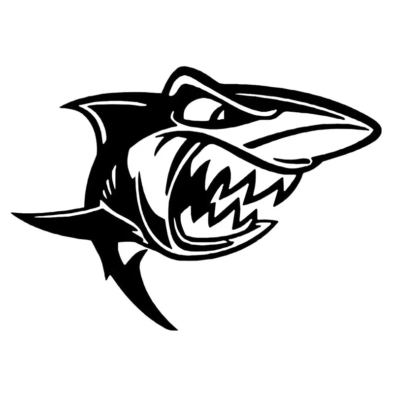 

Car Sticker Great White Shark Cartoon Horror Mandible Fish PVC Car Decoration Accessories Decal Waterproof Black/White,16cm*11cm