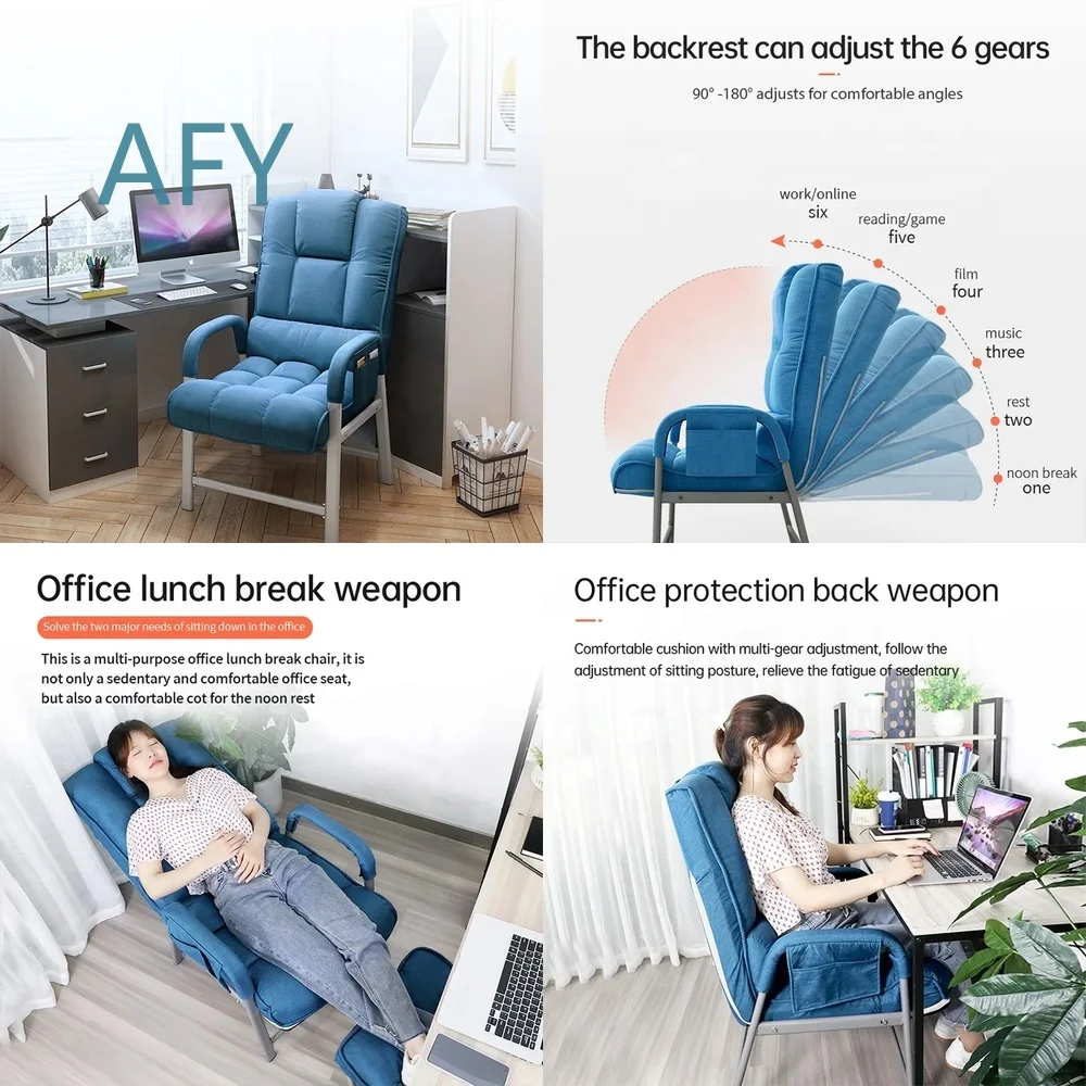 Breathable Fabric Folding Office Chair for Ergonomic Home Workstation Desk Setup Comfortable Adjustable Seat for Remote