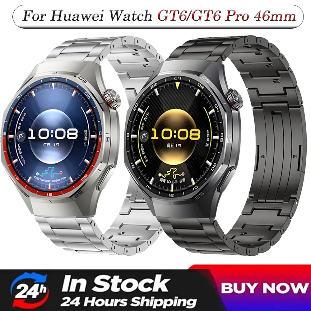 

Высококачественный титановый ремешок 22 мм для Huawei Watch GT6/GT5/Pro, легкий деловой браслет 46 мм для Huawei Watch 5 4 GT4-3-2 46 мм