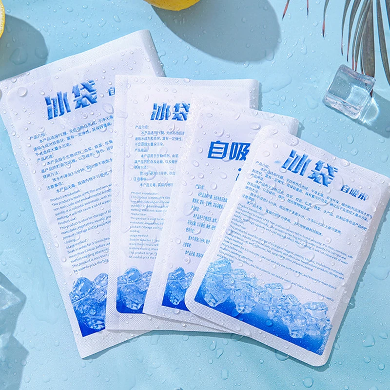 Nuevo paquete de bolsa de hielo con absorción automática de agua, conservación de alimentos congelados, dolor, compresa fría, bebidas, fruta, bolsa