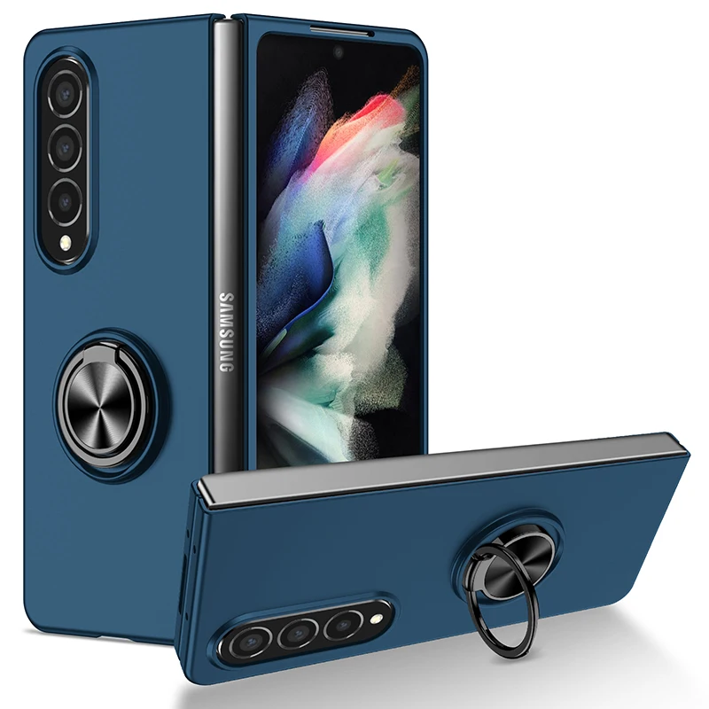 For Samsung Galaxy Z Fold 5 4 Case Shockproof Armor Magnet Ring Kickstand Bracket Back Cover Case For Galaxy Z Fold 3 1 2 5G