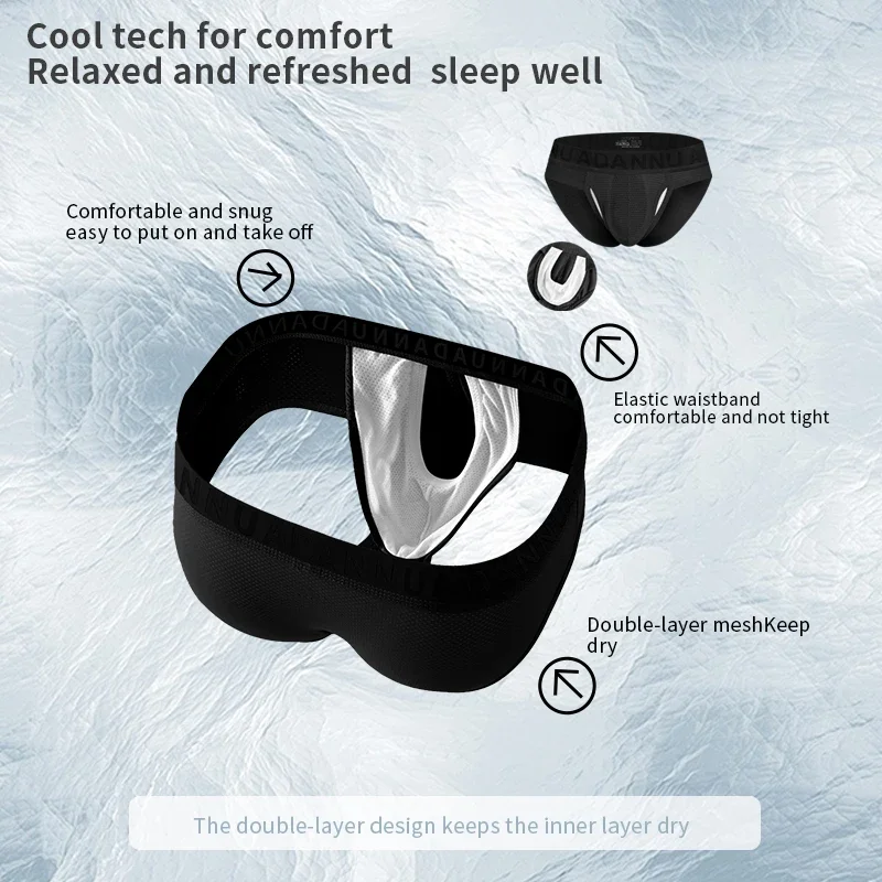 Summer/Spring Men's Briefs Separation Pocket Design Mesh Breathable Cool Underwear for Men Thin Personality Sport Underwear