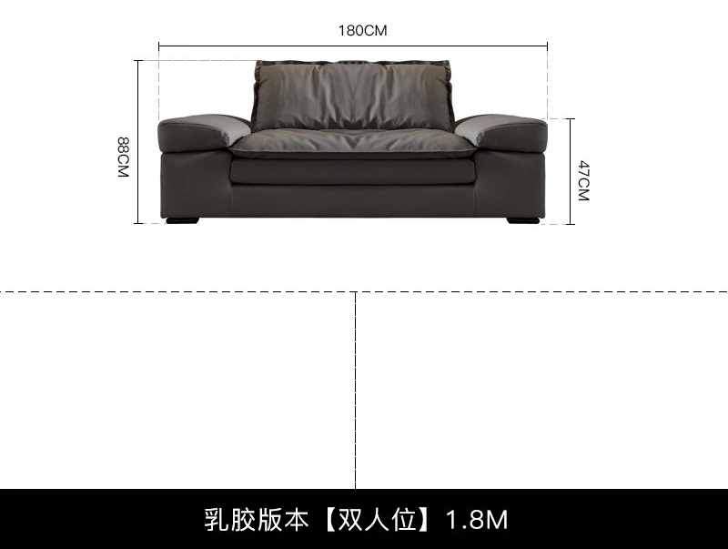 Deep sitting wide sitting deep first layer cowhide leather sofa straight row combination living room