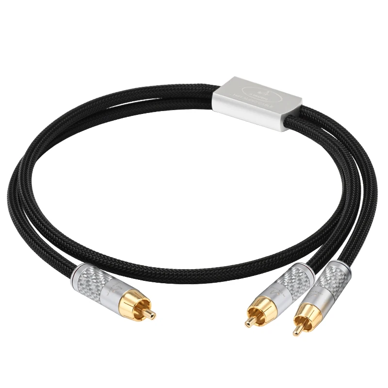 Ataudio 6n occ hifi rca zu 2rca audio kabel für cd amp vergoldeter stecker rca stecker zu 2rca stecker adapter kabel 3