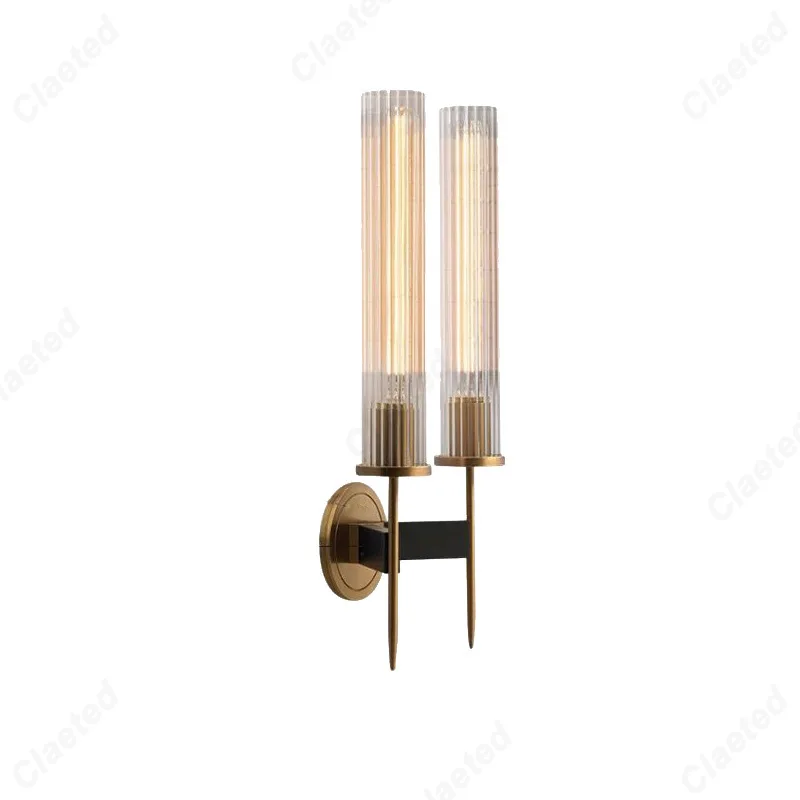 European Modern Simple LED Copper Wall Lamp Living Room Study Bedroom Bedside Decorative Lighting Lamps