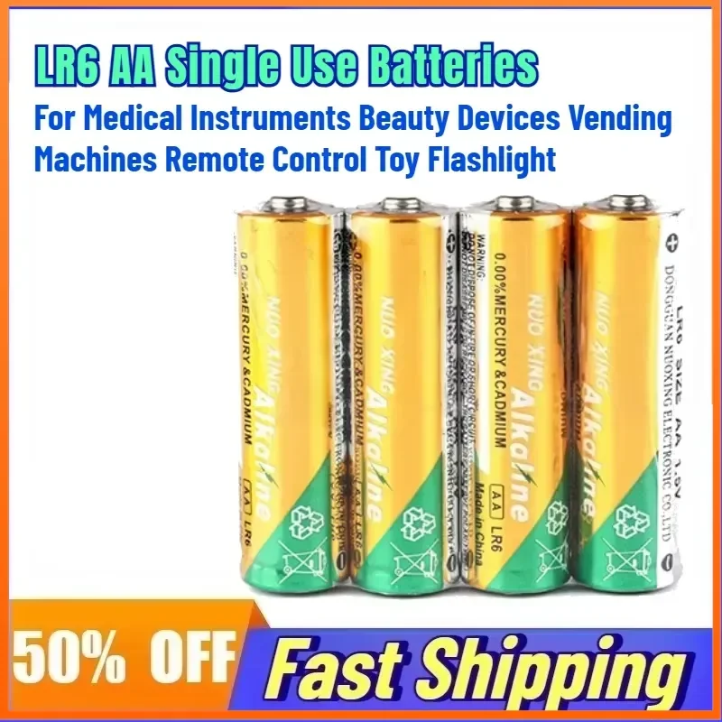 LR6 AA Single Use Batteries for Medical Instruments Beauty Devices Vending Machines Remote Control Toy Flashlight