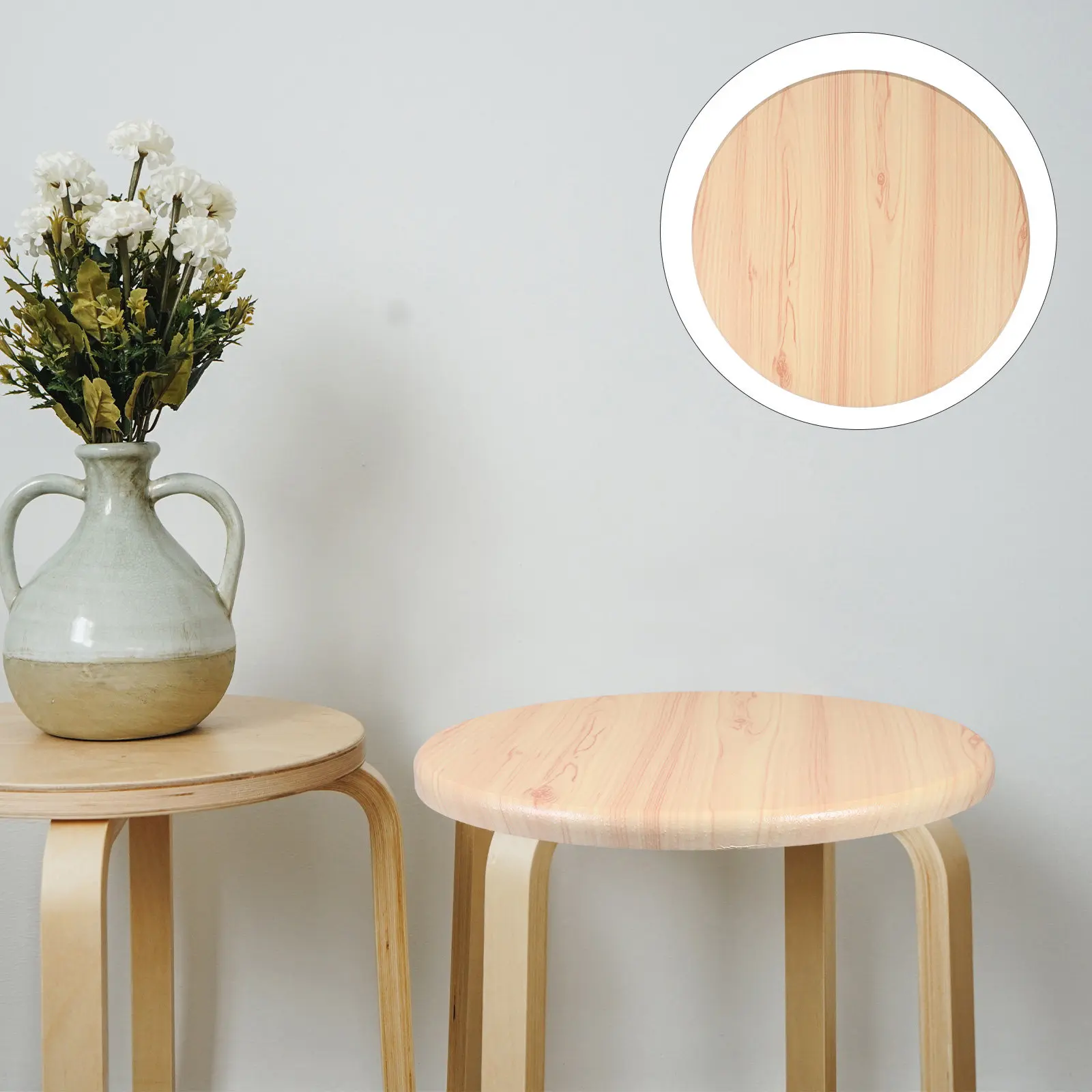 

Wooden Round Stool Seat Replacement Sturdy Wood Surface Ideal for Bar Stool Chair Seating Part Home Use Chair Seat Replacement
