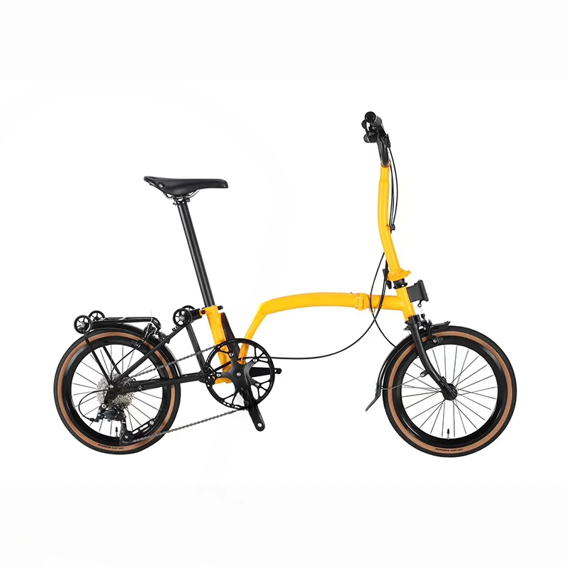 

16inch tri-folding bike 9speed High quality Steel Frame light weight Y bar M bar 9S Mini Folding Bike foldable bicycle