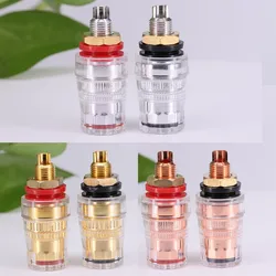 EIZZ 24K Gold Plated Silver Plated 5 Ways Speaker Terminal Binding Post HIFI Audio Banana Jack Plug Connector Amplifier DIY