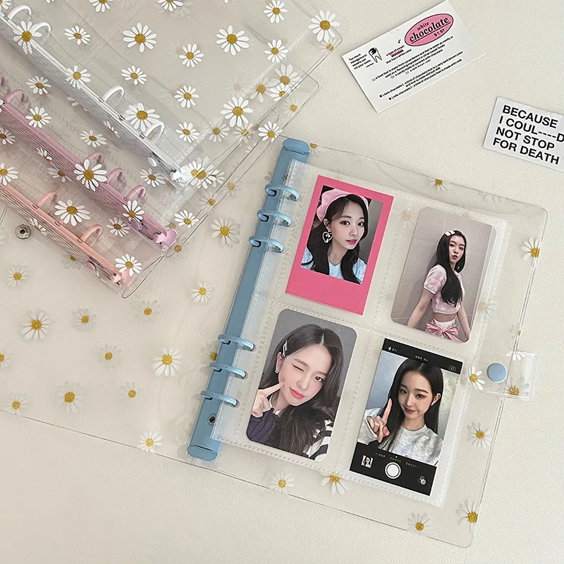 A5 Small Daisy 6-hole Loose-leaf Book, PVC Loose-leaf Shell, Hand Ledger, Photo Album, Goo Card, Small Card Star-chasing Storage
