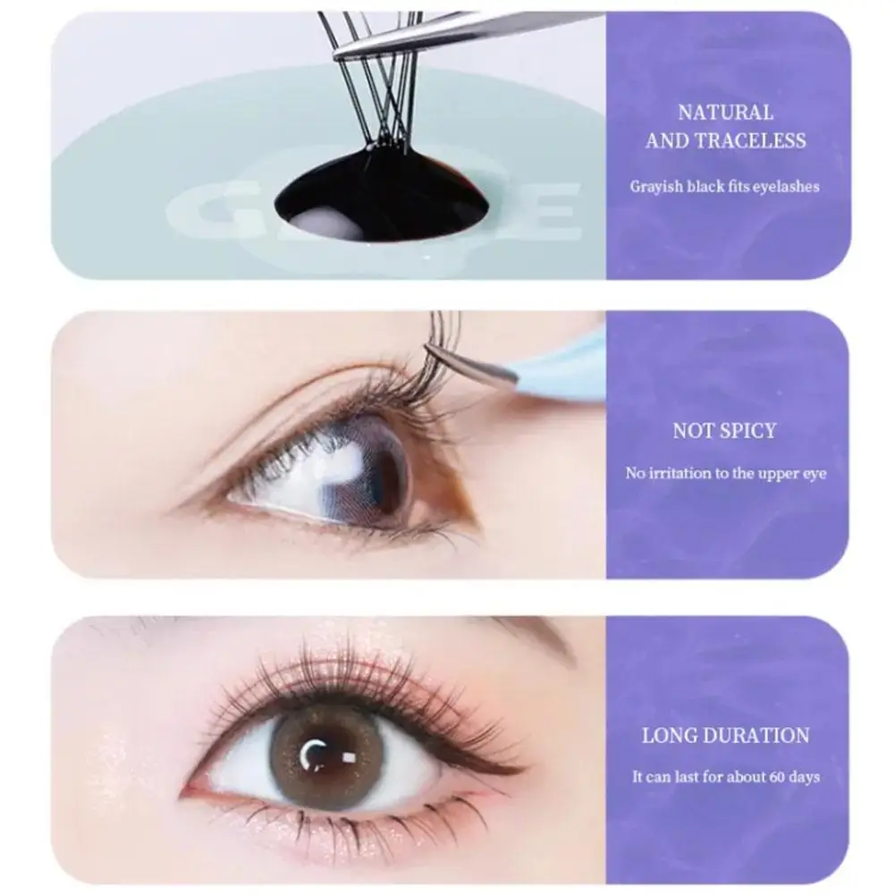 5ml Eyelashes Extension Glue Waterproof Lasting Grafting Adhesive Glue No Black Drying Makeup Tools Lashes Glue Quick