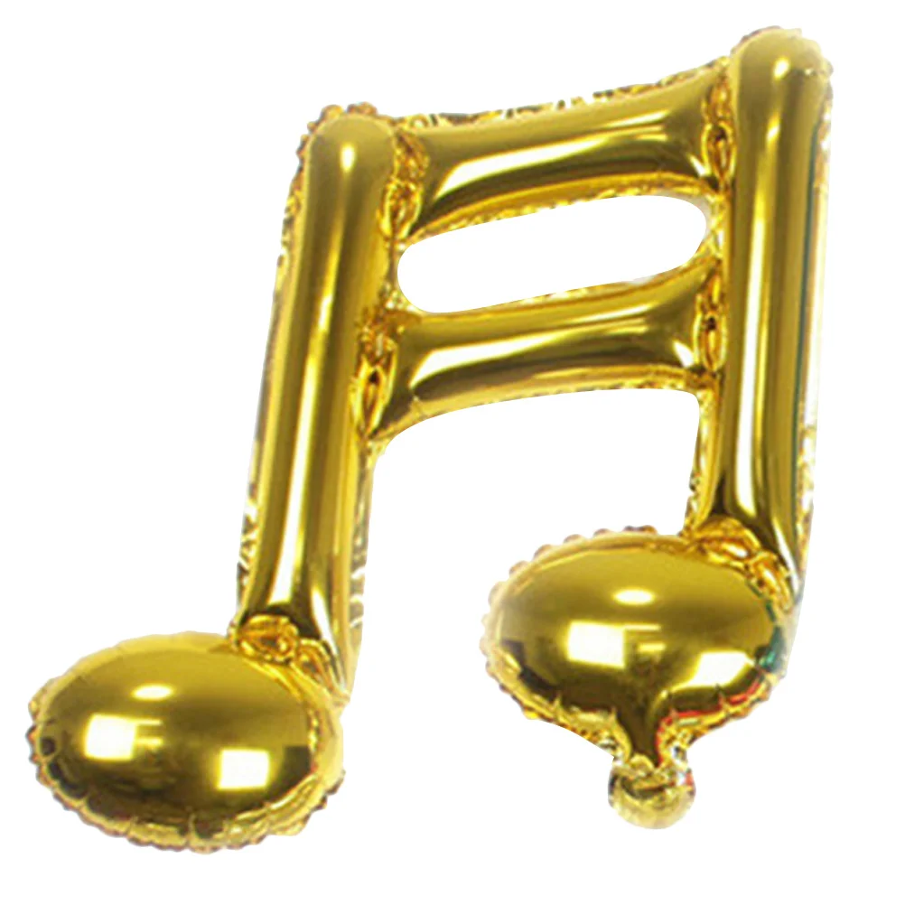 

Gold Birthday Mylar Balloons Sixteen Music Notes Creative Design Party Decorations Easy Inflation Deflation Note Helium Balloon