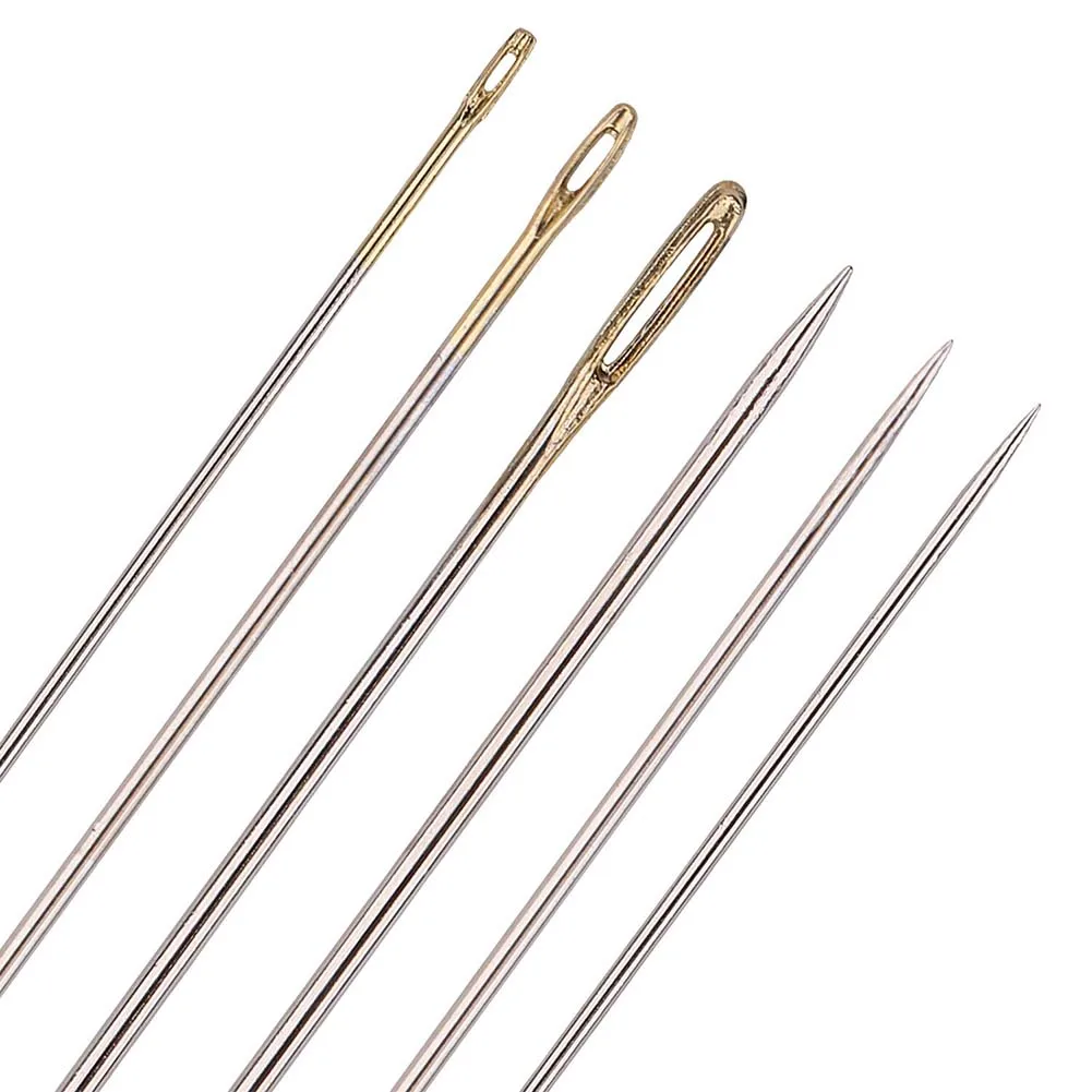 16pcs Hand Sewing Needles Large Eye Needles Self Threading Hand Sewing Needle For Embroidery Darning Quilting Crafting