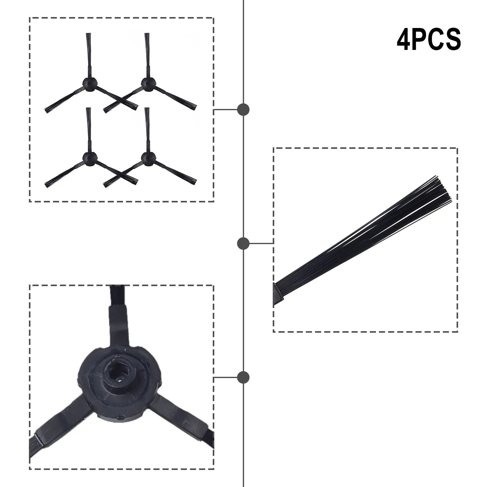 Efficient Dust Removal with For Zaco V5s Pro Robot Vacuum Cleaner Replacement Side Brush Set Reliable and Clean