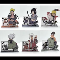 Naruto akrylowe talerze stojące Naruto Sasuke Kakashi Anime peryferyjne ozdoby na biurko DIY dekoracje prezent kolekcjonerski