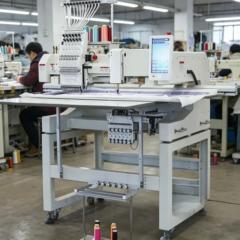 Towel Embroidery Machine 9 Needle 800 SPM Loop Pile For Terry Cloth Bath Towel Robe Customized Cap Embroidery Machine