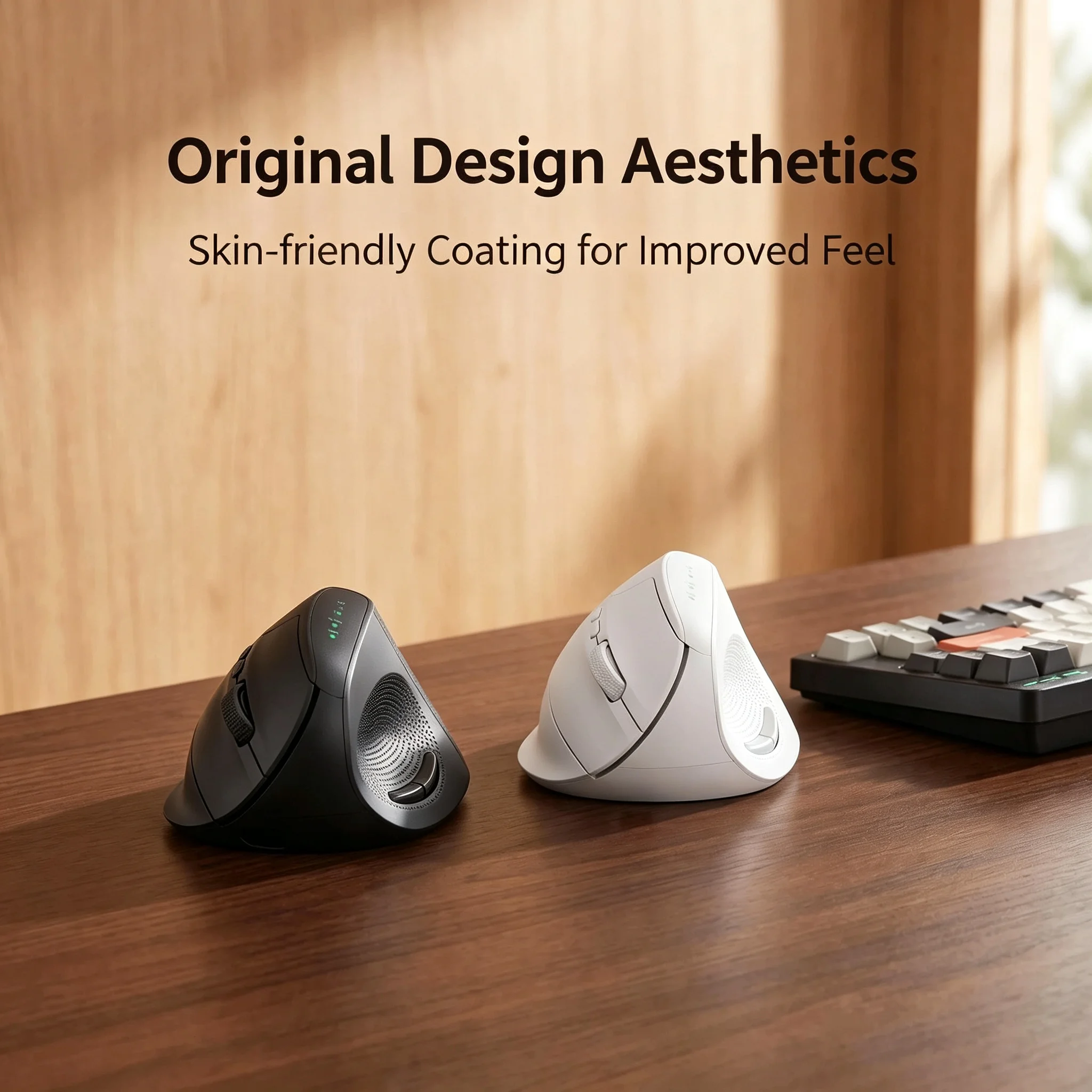 Vertical Mouse Dpi 4000 - เมาส์ไร้สาย 2.4G บลูทูธ โหมดคู่ ออกแบบตามหลักสรีรศาสตร์ แนวตั้ง